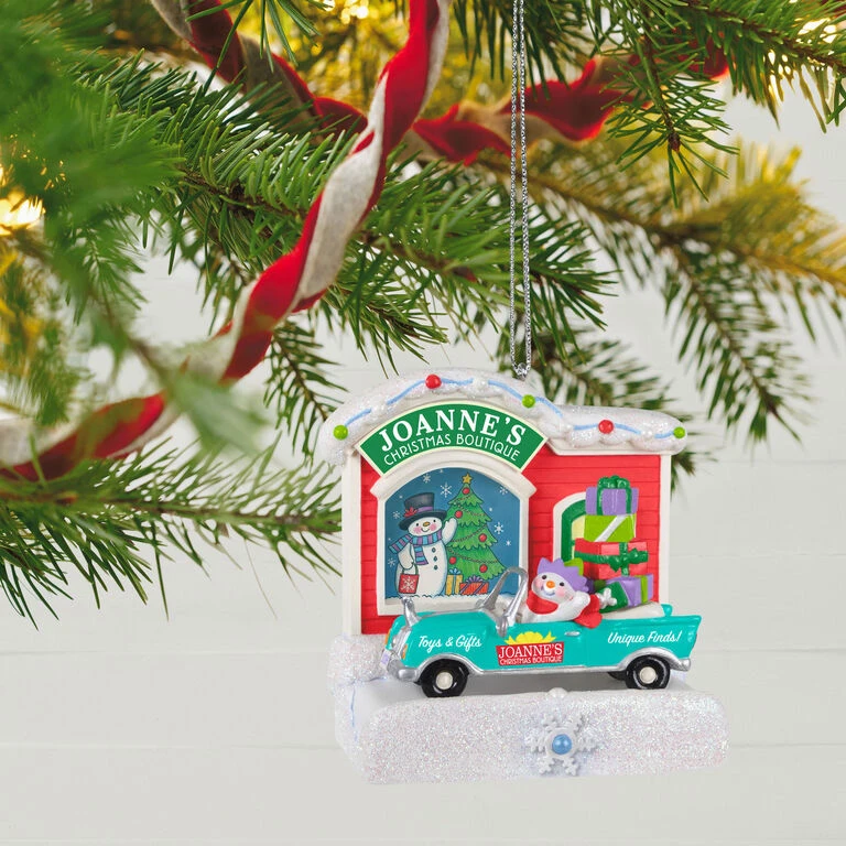 Hallmark Happy Holiday Parade Collection Joanne's Christmas Boutique Musical Ornament With Light 3 Hallmark Happy Holiday Parade Collection Joanne's Christmas Boutique Musical Ornament With Light - Image 2