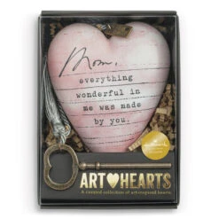 Demdaco Mom Dear You Art Heart Sculpture, 3.5" -Home Improvement Store Mom Dear You Art Heart Sculpture With Tassel and Key 1008000003 03