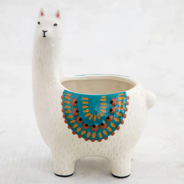 Natural Life Cream Ceramic Llama Planter 3 Natural Life Cream Ceramic Llama Planter