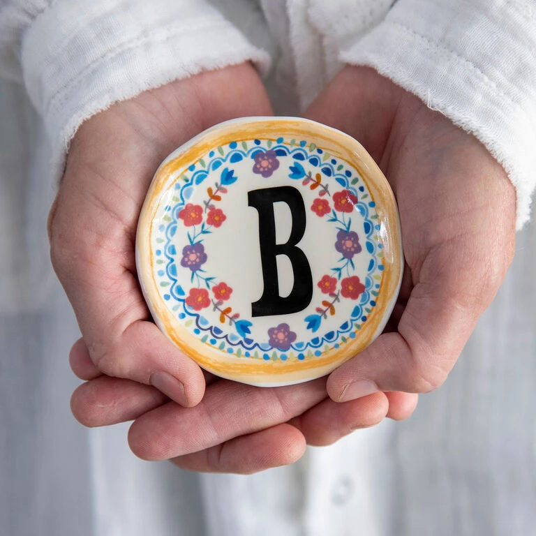 Natural Life Initial Trinket Dish, B 4 Natural Life Initial Trinket Dish, B - Image 2