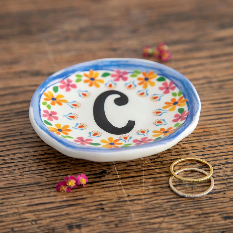 Natural Life Initial Trinket Dish, C 4 Natural Life Initial Trinket Dish, C - Image 2