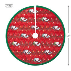 Hallmark Mini The Peanuts® Gang Snoopy Christmas Tree Topper And Tree Skirt, Set Of 2 -Home Improvement Store Peanuts Snoopy Mini Keepsake Tree Skirt and Topper 2599QSB6249 04