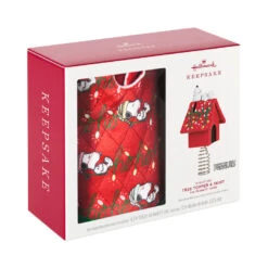 Hallmark Mini The Peanuts® Gang Snoopy Christmas Tree Topper And Tree Skirt, Set Of 2 -Home Improvement Store Peanuts Snoopy Mini Keepsake Tree Skirt and Topper 2599QSB6249 05