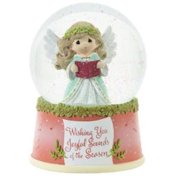 Precious Moments Wishing You Joyful Sounds Of The Season Musical Snow Globe, 5.7"