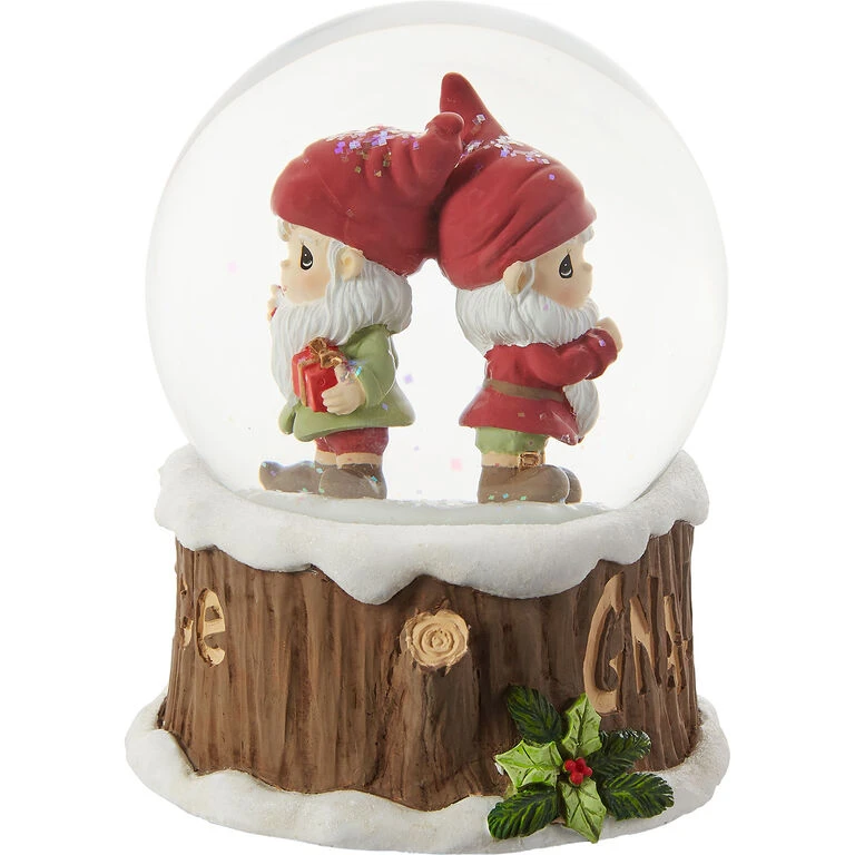 Precious Moments Gnaughty Or Gnice Gnomes Musical Snow Globe, 5.5" 5 Precious Moments Gnaughty Or Gnice Gnomes Musical Snow Globe, 5.5" - Image 3