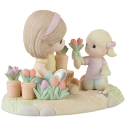 Precious Moments A Mother’s Love Makes A Garden Grow Figurine, 4.4" -Home Improvement Store Precious Moments Mother and Daughter Gardening Figurine 223010 03