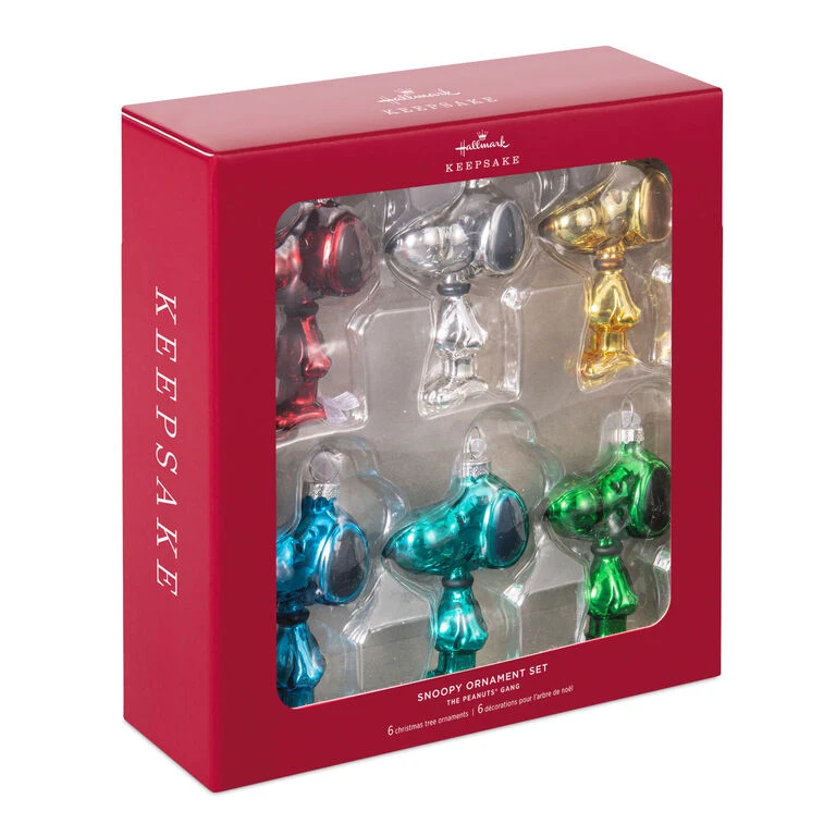 Hallmark The Peanuts® Gang Snoopy Glass Ornaments, Set Of 6 6 Hallmark The Peanuts® Gang Snoopy Glass Ornaments, Set Of 6 - Image 4